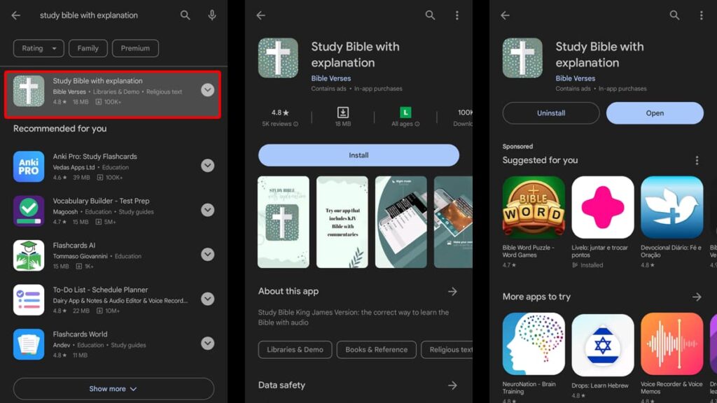 Bible with explanation app