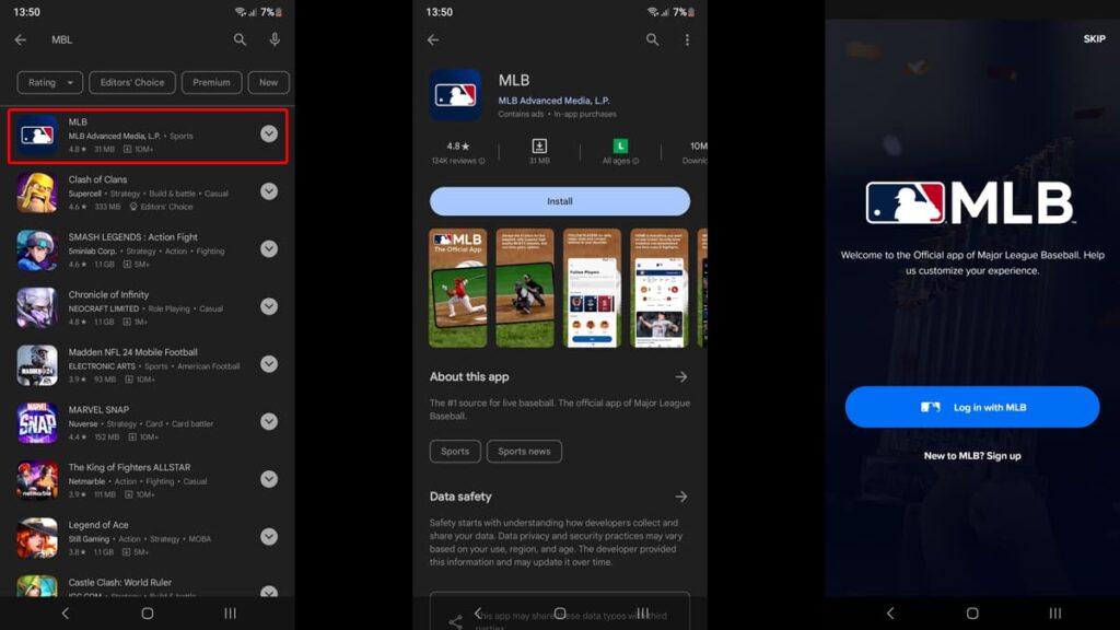 App to watch baseball