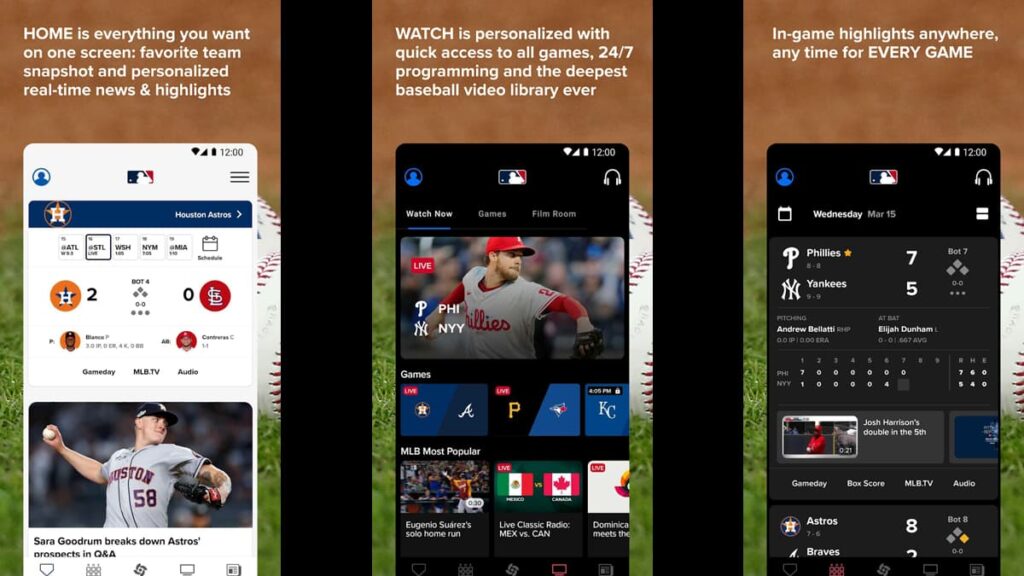 App per guardare il baseball