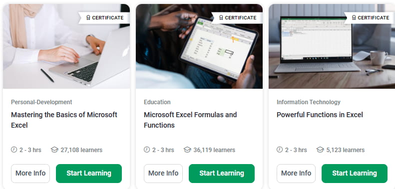 Free Excel course