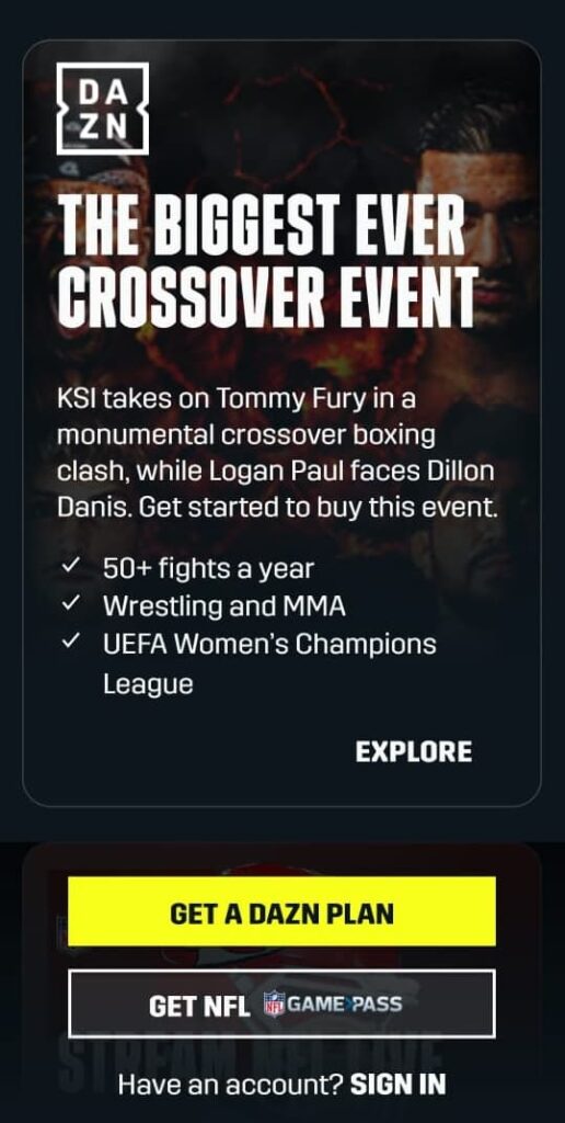 DAZN app