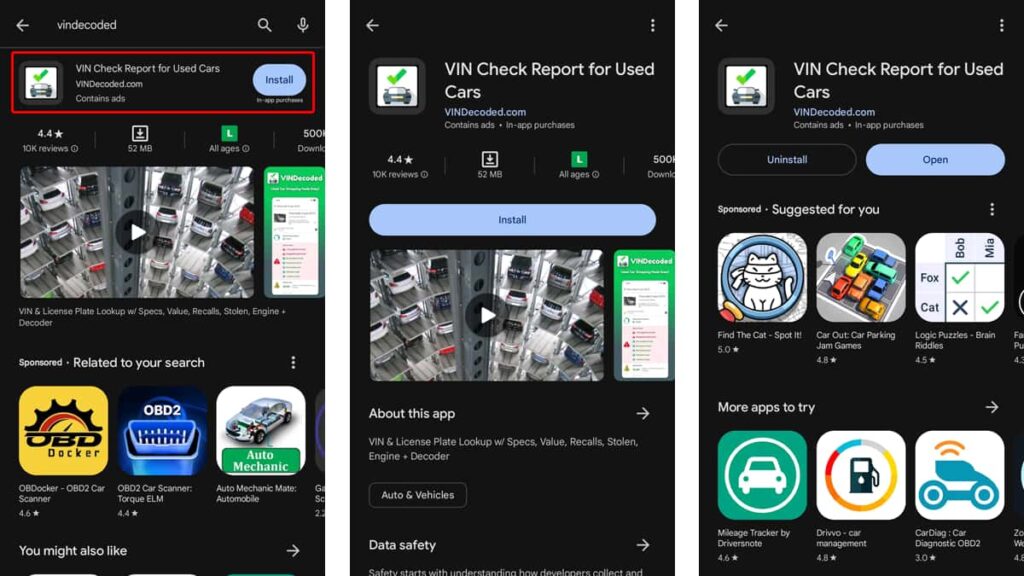 VIN check app