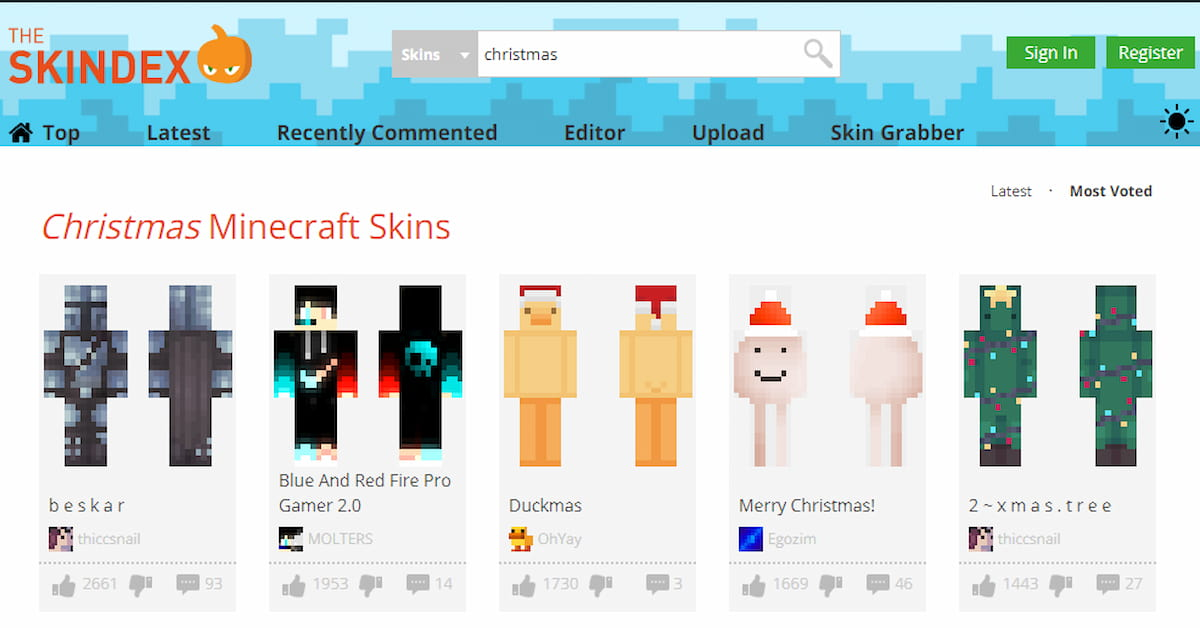 How to Search for Minecraft Christmas Skins | Insiderbits