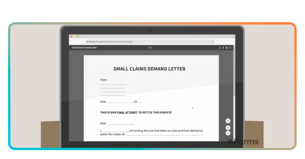 Small claims demand letter app