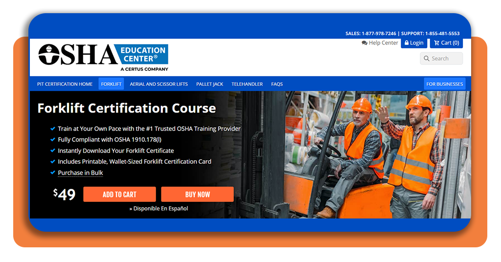 Forklift certification online