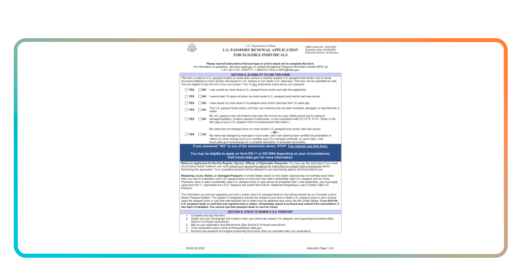 Fast passport renewal