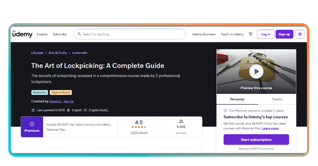 Locksmith online course
