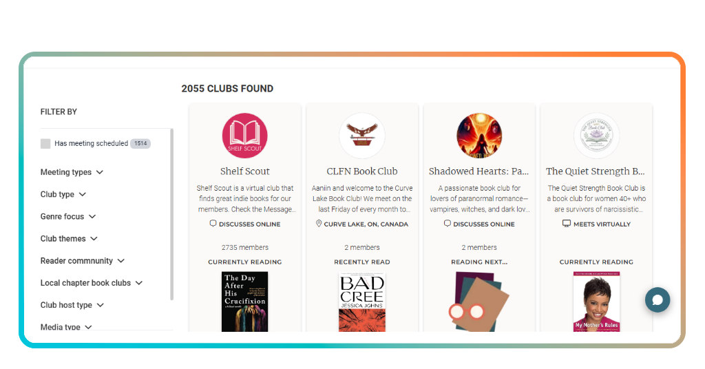 Online book club app