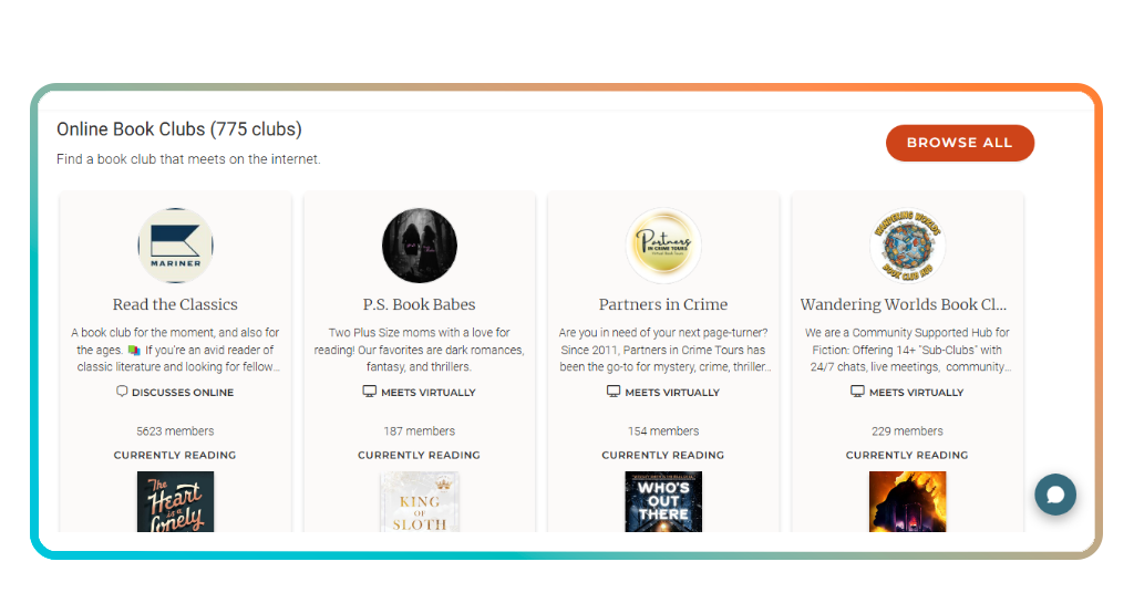 Online book club app