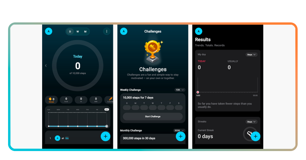 Daily step counter app