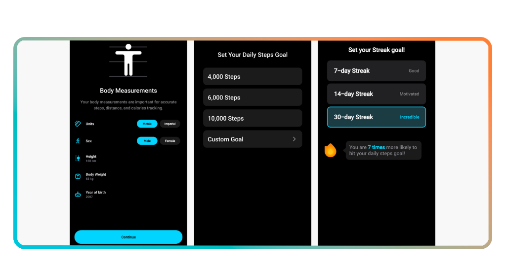 Daily step counter app