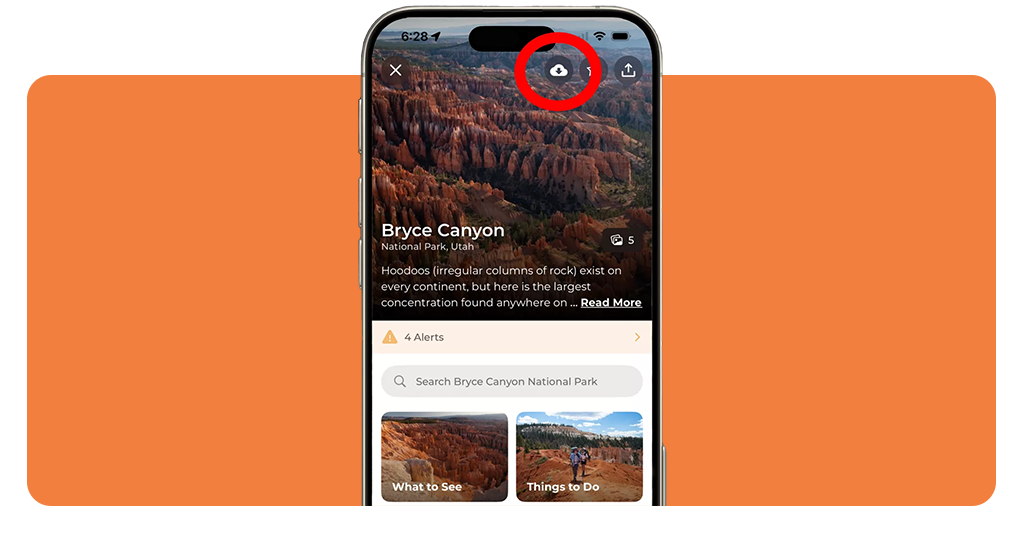 Offline mode toggle feature in National Park Service app