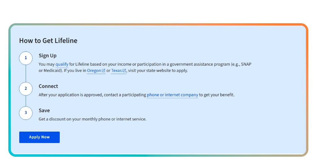 Lifeline program online application process