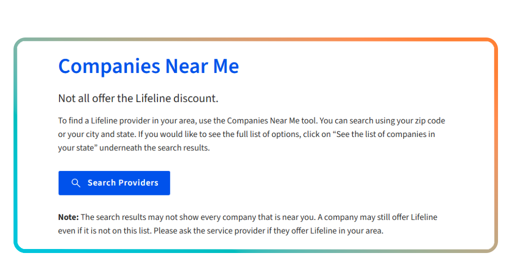 Lifeline program company application process