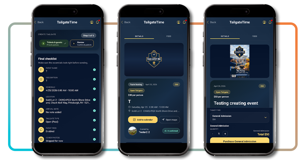 World Cup Tailgate: download this free app for the best parties 4 TailgateTime published event page with shareable link and guest feed