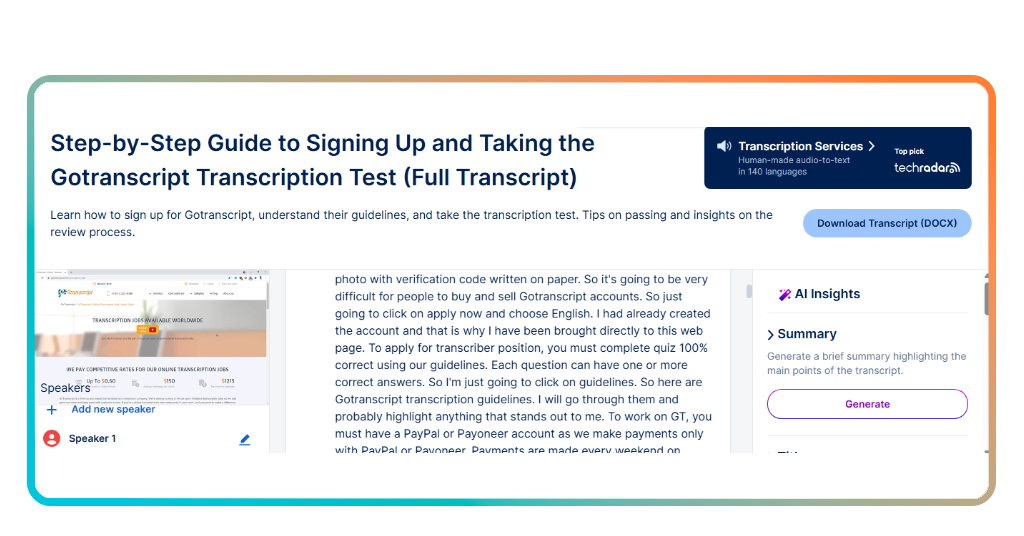 GoTranscript formatting and style guidelines