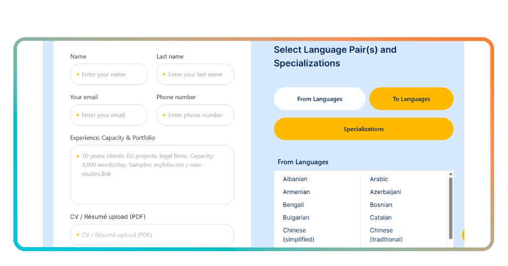 GoTranscript language proficiency test for translation jobs