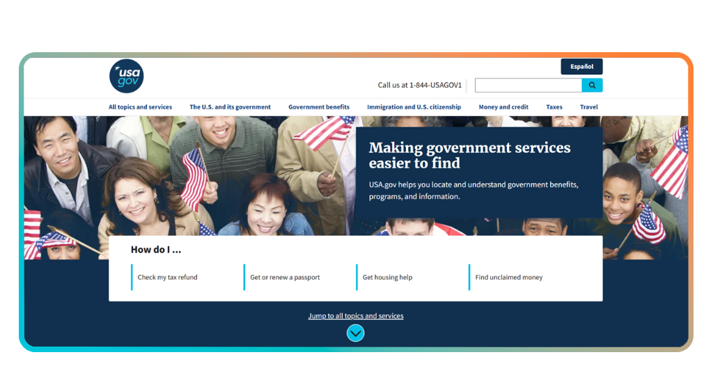 Missing benefits tool: find benefits you didn't know about 1 USA.gov benefit finder homepage showing navigation to the benefit finder tool
