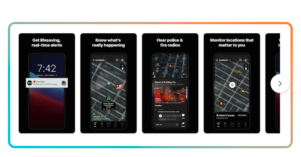 App to receive incident and crime alerts nearby: download now 2 Stay informed on the go. Real-time safety apps display live local incident maps, tracking current public emergencies and active first responder dispatches