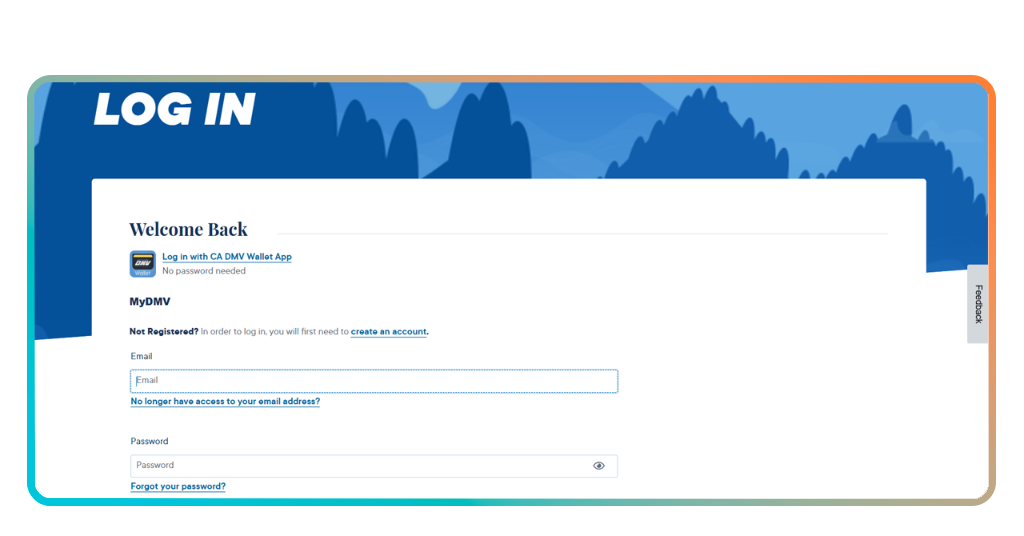 Online identity verification screen for Mobile Driver's License application