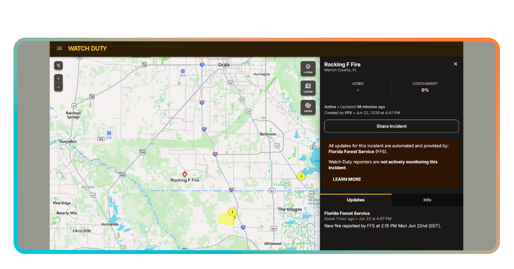 Wildfire alert app: get real-time alerts using Watch Duty 4 Watch Duty live fire map with active perimeters displayed