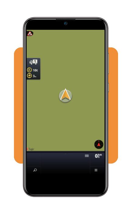 Sygic Truck app live navigation with truck-specific restriction alerts