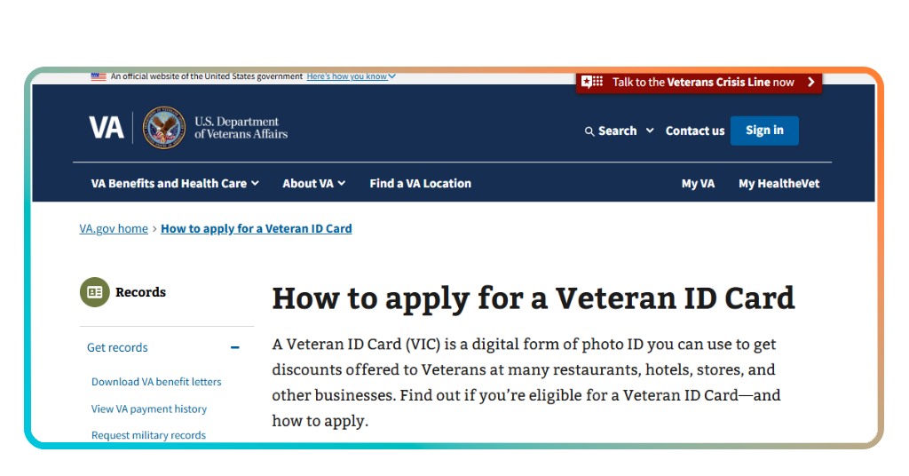 Veteran ID card: how to apply to get your digital ID card 1 Step 1 - Access the official VA VIC portal