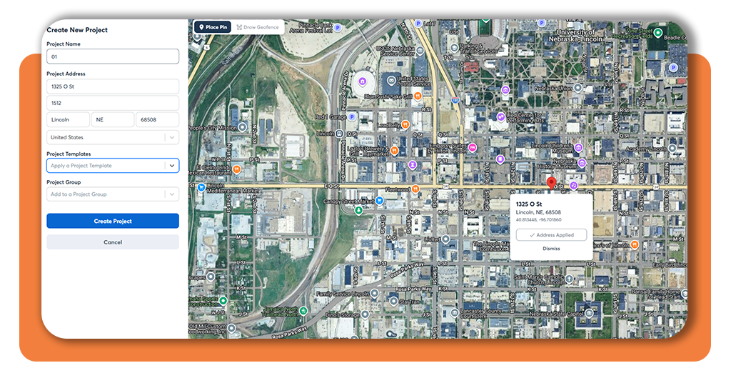 Step 3 - Capture jobsite photos with automatic time and location tagging