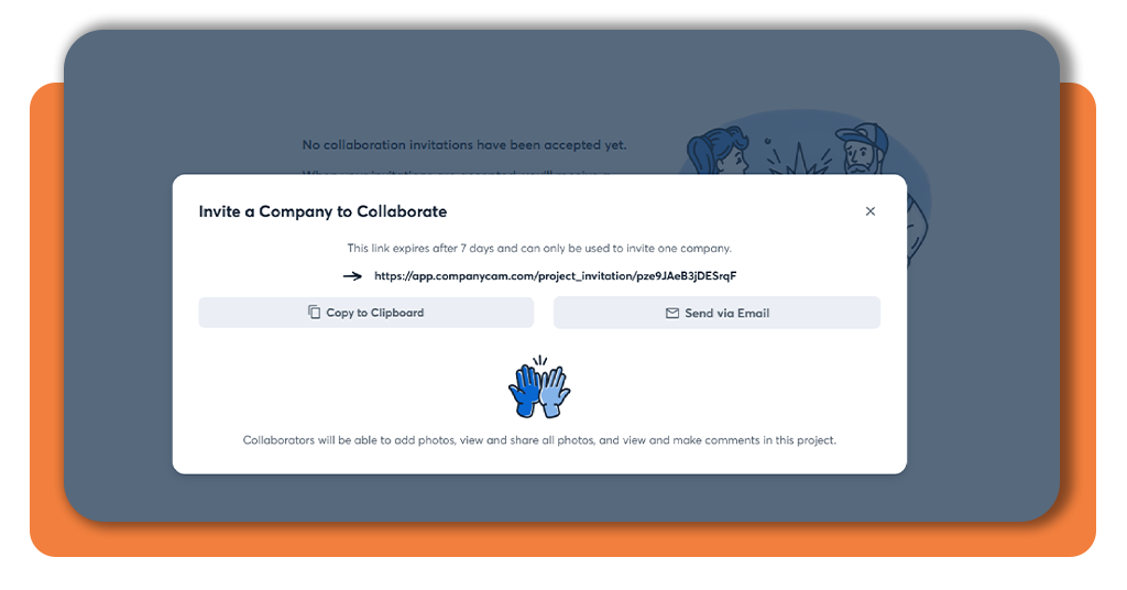 Step 5 - Share construction updates with team or clients via CompanyCam