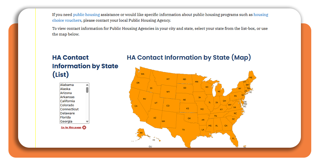 Step 1 - Find your local Public Housing Agency for Section 8 housing benefit