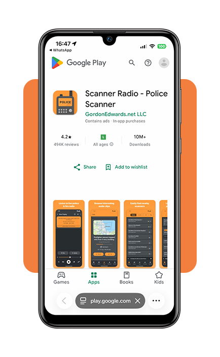 App for listening to live fire department radio frequencies 2 Police Scanner app location setup screen