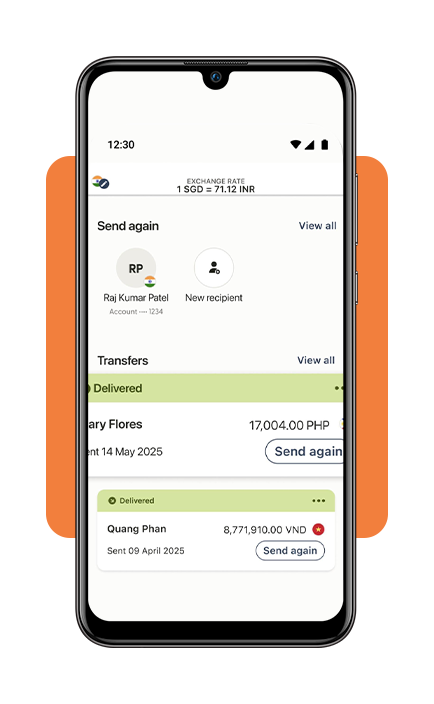Remitly app screen showing recipient information entry