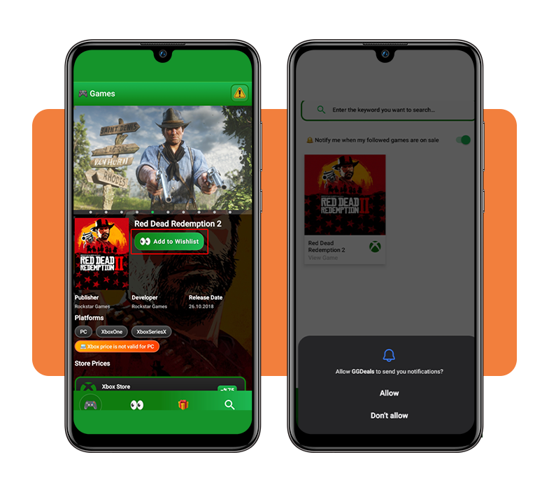 Adding a game to wishlist and enabling price alerts in GGDeals