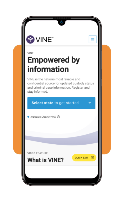 VINELink app download screen on smartphone