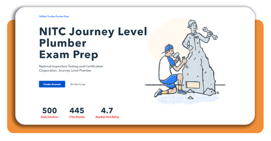Plumbing Journeyman exam prep: level up to master plumber 4 Creating an account on Pocket Prep Skilled Trades