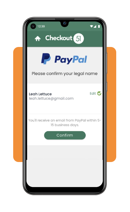 Checkout 51 payout options screen