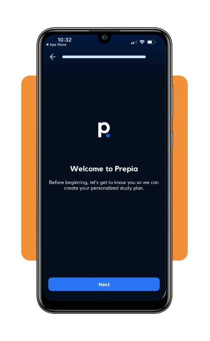 Prepia app onboarding questions for personalized study plan