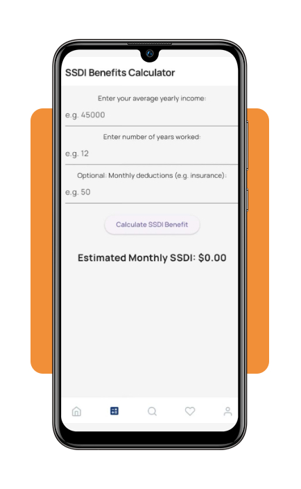 Social Security disability (SSDI) eligibility checker: test now 5 SSDI monthly payout estimator calculator screen