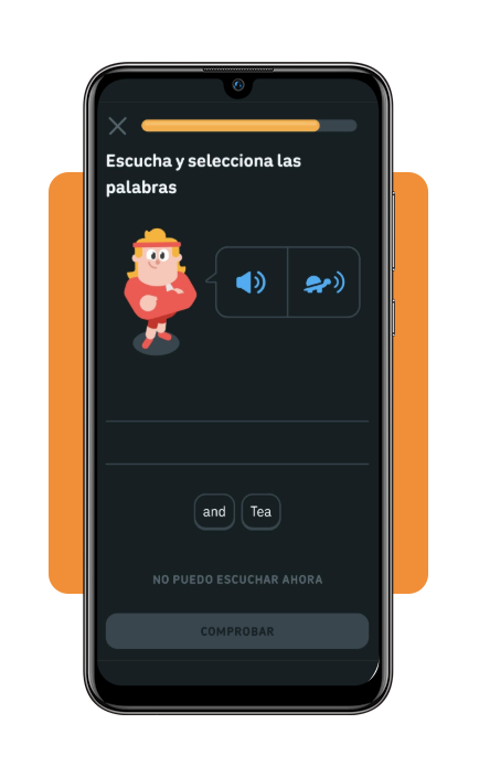 Basic English app for Spanish-speaking US workers: download now 6 Duolingo speaking and listening exercise screen