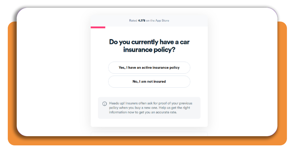 Jerry get started screen with car care and insurance options