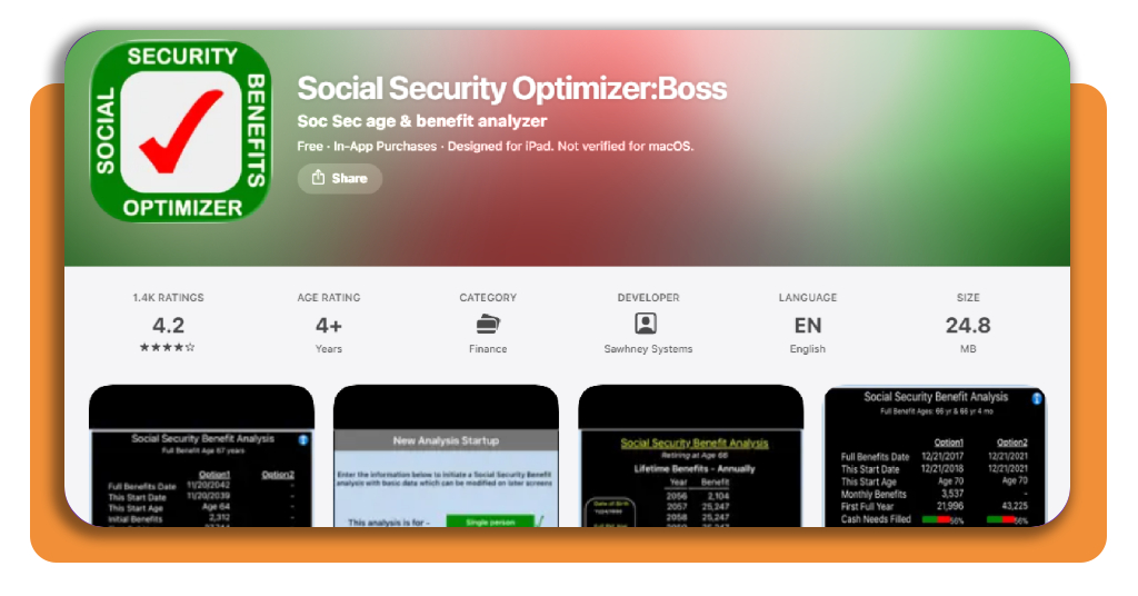Social Security & Pension Maximization Calculator: download now 6 IMG 8063 05