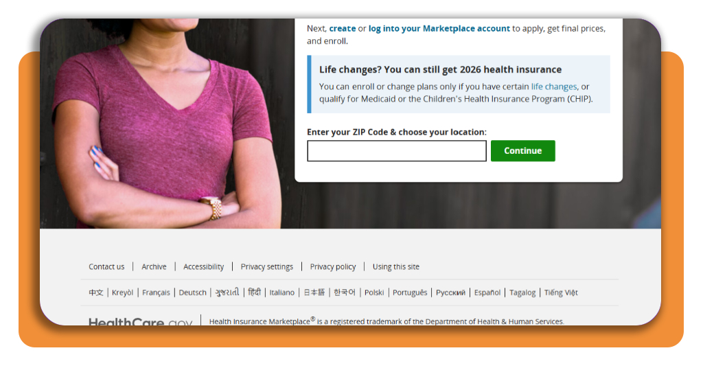 How to find a cheap health insurance plan: try this tool now 2 Entering ZIP code on HealthCare.gov