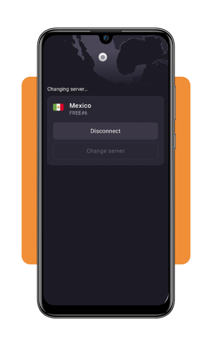 Secure VPN: browse privately and stay safe on any Wi-Fi network 5 Proton VPN Quick Connect button on main screen with active connection