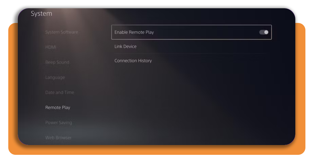 How to play GTA VI on mobile: discover the secret now 2 PS5 Remote Play settings screen showing Enable Remote Play option