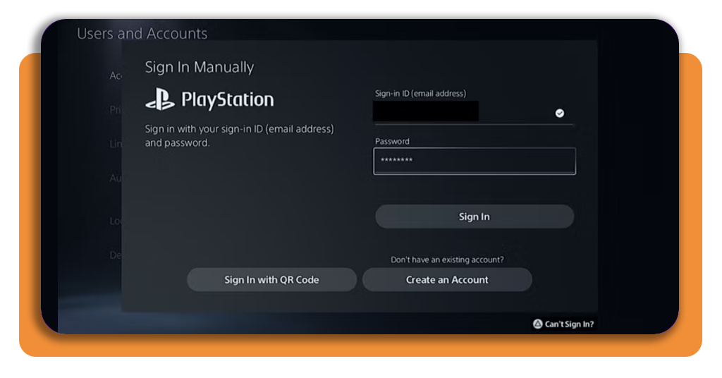 How to play GTA VI on mobile: discover the secret now 3 Entering PlayStation Network login information on PS5
