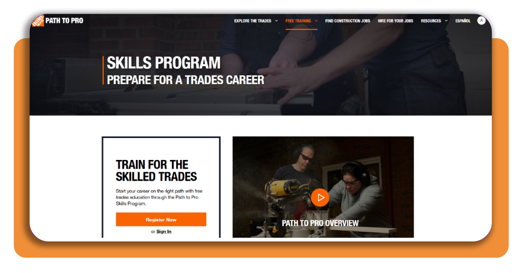 Free Trade Certification: get certified without paying thousands 1 Path to Pro free training page on a mobile screen